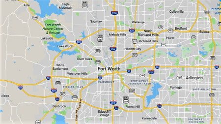 Fort Worth SEO services map area.